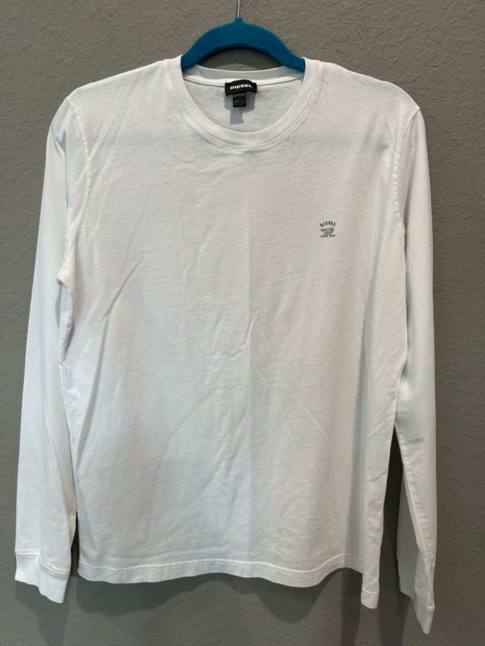 Diesel Men’s Ling Sleeve T Shirt With Logo Sz L GUC